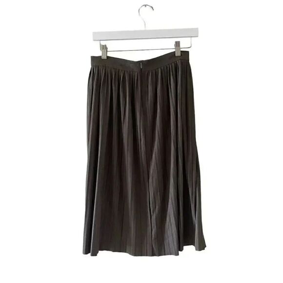 Zara Basic Women’s Olive Green Pleated l MIDI Skirt Boho Elastic Waist S #1134 - Picture 4 of 10